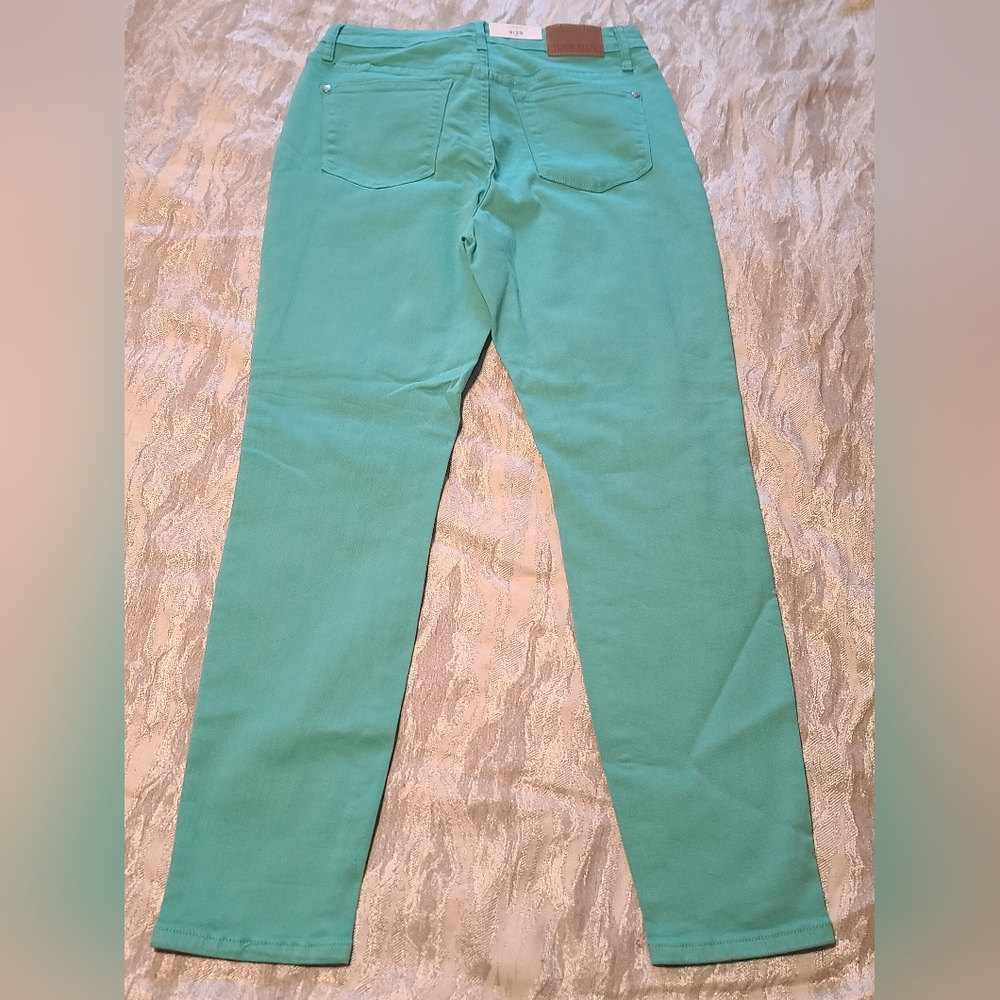 NWT Judy Blue Slim Fit, High Rise Aquamarine Women's Jeans Sz 9 - Picture 8 of 12